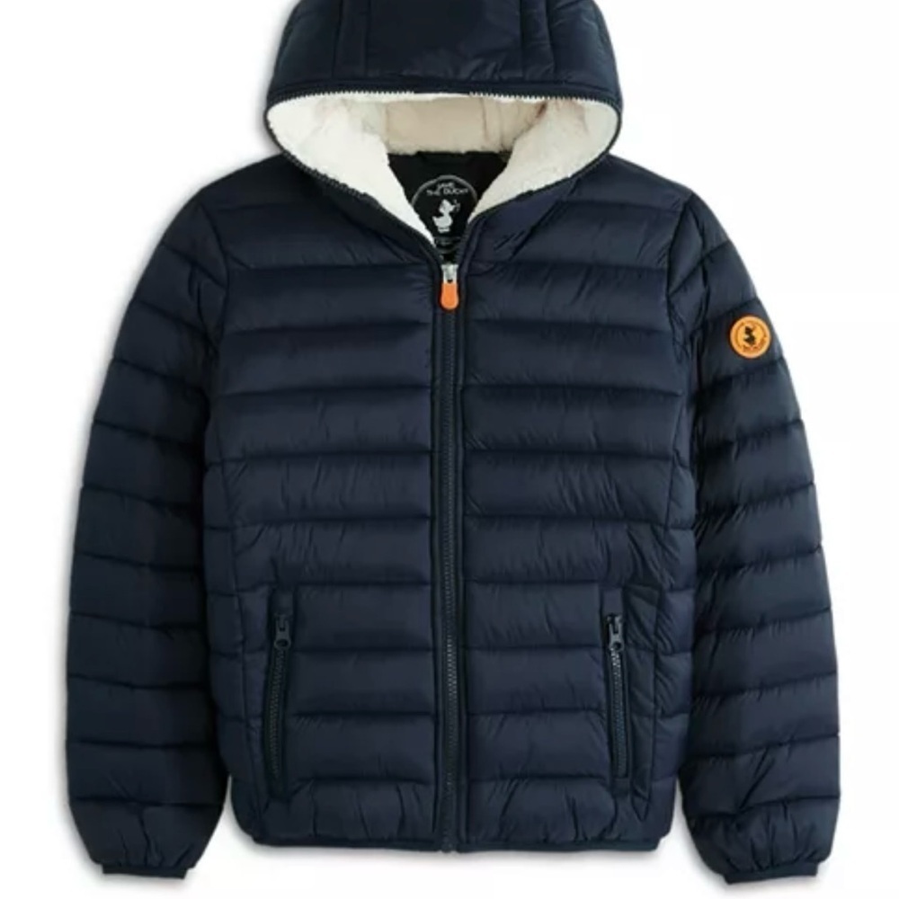 Save The Duck Boys Finnegan Insulated Navy Coat.